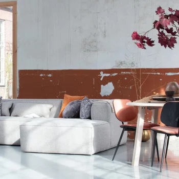 Sale WOOOD Bean Hoekbank Rechts Incl. Kussens Melange Lichtgrijs