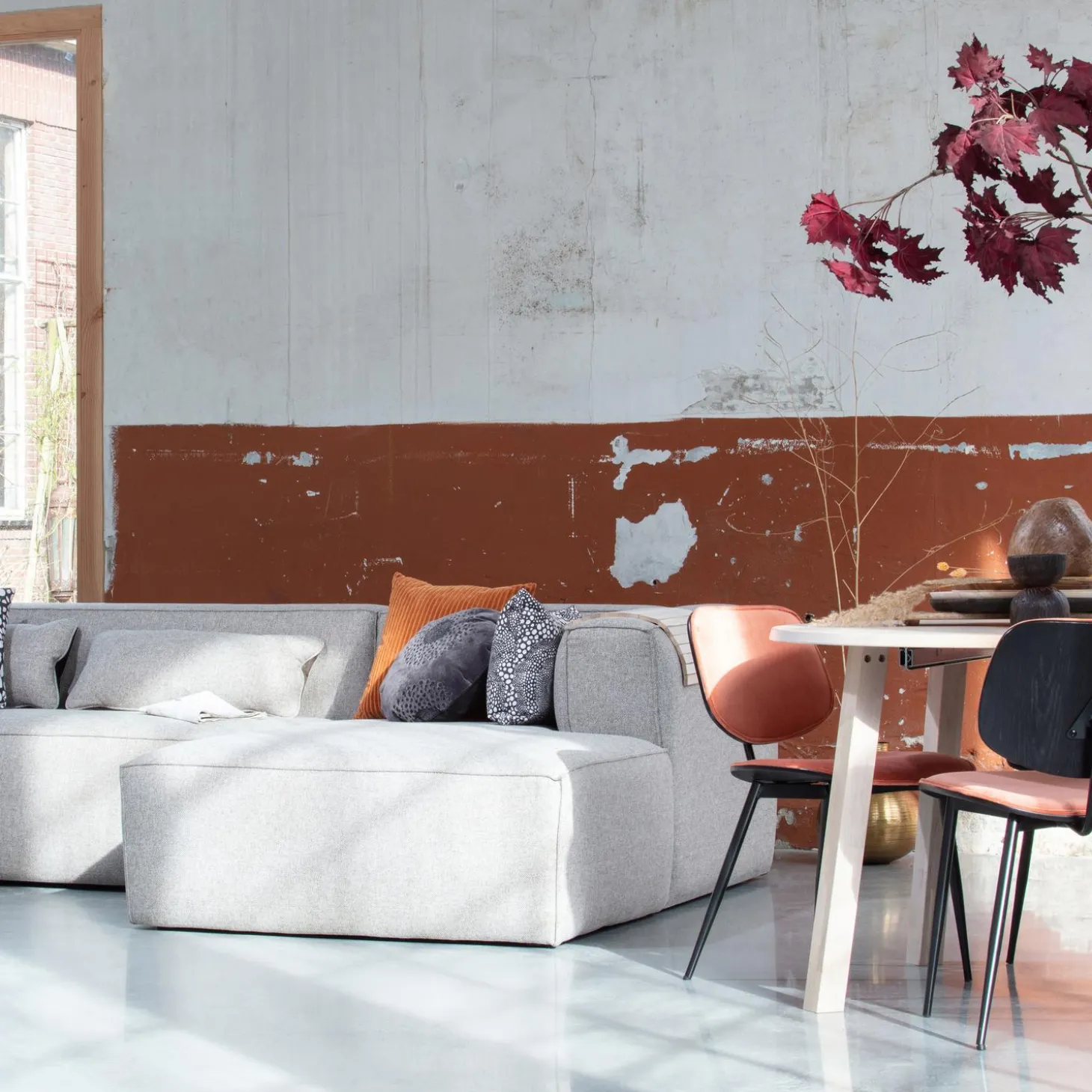 bean-hoekbank-rechts-incl-kuss-TXJnBSqW-1.webp Sale WOOOD Bean Hoekbank Rechts Incl. Kussens Melange Lichtgrijs