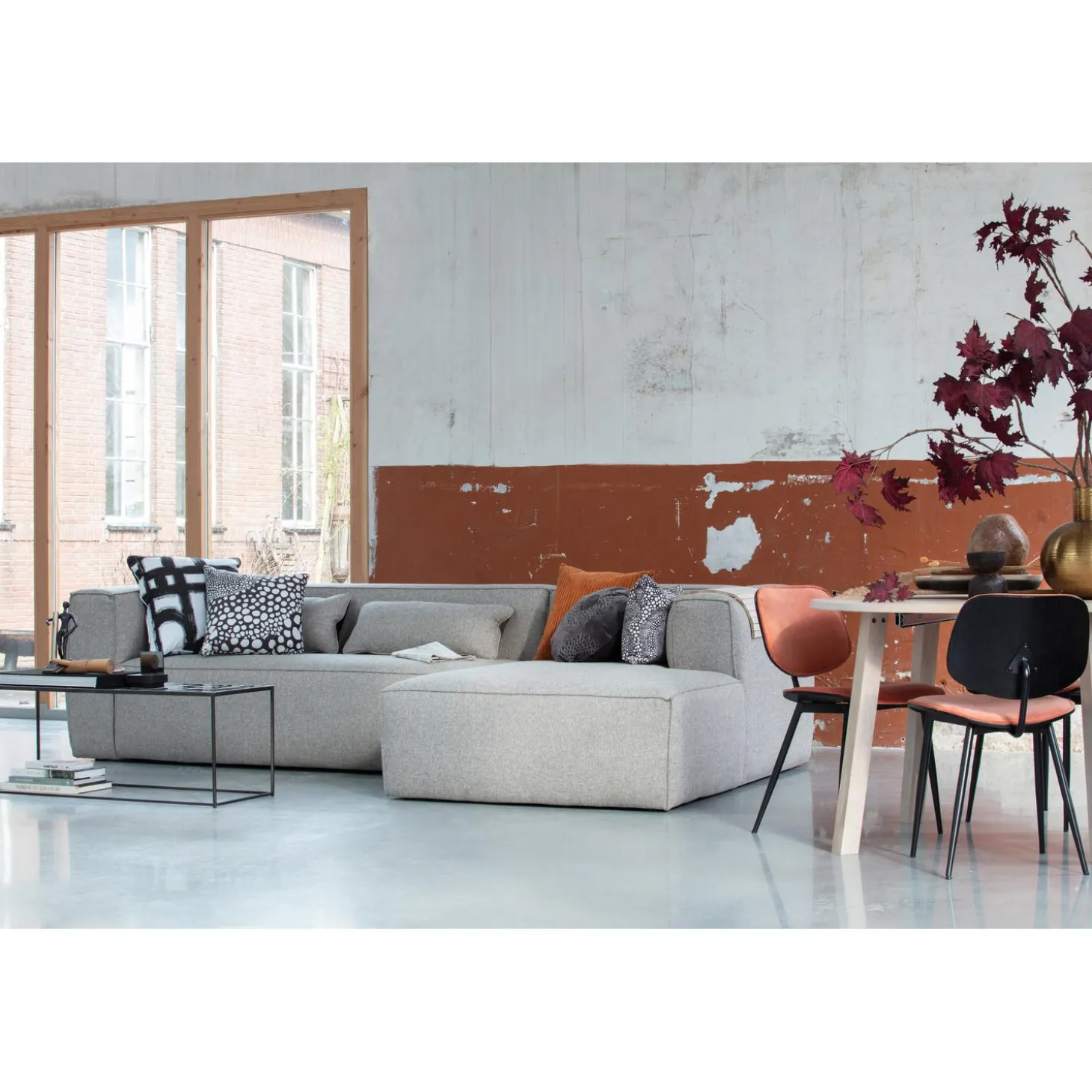 bean-hoekbank-rechts-incl-kuss-TXJnBSqW-2.webp Sale WOOOD Bean Hoekbank Rechts Incl. Kussens Melange Lichtgrijs