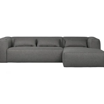 Hot WOOOD Bean Hoekbank Rechts Incl. Kussens Melange Middengrijs