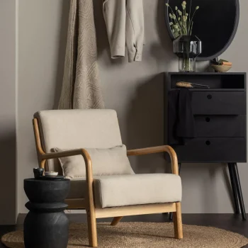 Discount WOOOD Bikkel Kruk Hout 40xø28 Cm Zwart