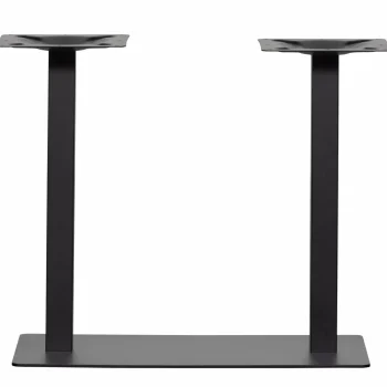 Clearance WOOOD Bistro Dubbele Vierkante Buisvoet Metaal Matzwart 72x80x40 Cm