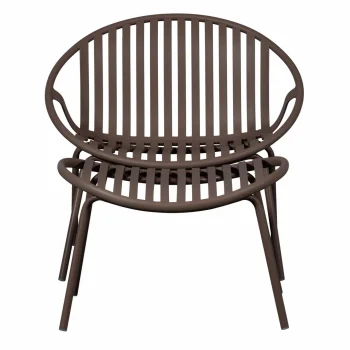 Online WOOOD Bruce Tuin Loungestoel + Hocker Pp/metaal Paars/bruin