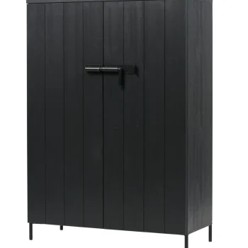 Outlet WOOOD Bruut 2-deurs Kast Grenen Geborsteld Diepzwart