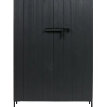 Outlet WOOOD Bruut 2-deurs Kast Grenen Geborsteld Diepzwart