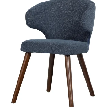 Best WOOOD Cape Eetkamerstoel Gemeleerde Stof Blauw
