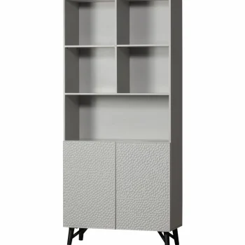 Best WOOOD Carved Organic 2-deurs Opbergkast Mist