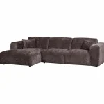Outlet WOOOD Cloud Chaise Longue Bank Links Chenille Warm Bruin
