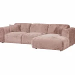 Fashion WOOOD Cloud Chaise Longue Bank Rechts Chenille /roze Taupe