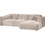 Outlet WOOOD Cloud Chaise Longue Bank Rechts Chenille Naturel