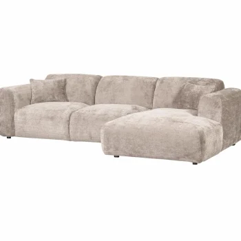 Outlet WOOOD Cloud Chaise Longue Bank Rechts Chenille Naturel
