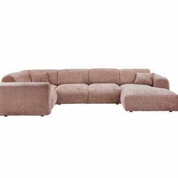 Best WOOOD Cloud Hoekbank Links Geweven Chenille /roze Taupe