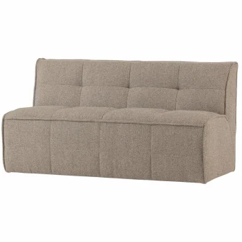 Discount WOOOD Cluster Eetbankje Met Rugleuning Bouclé Khaki Bruin