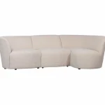 Discount WOOOD Coco 3-zits Bank Ronding Rechts Bouclé Crème