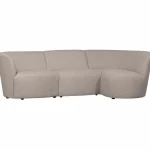 Hot WOOOD Coco 3-zits Bank Ronding Rechts Bouclé Zand