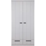 New WOOOD Connect 2-deurs Kledingkast + Lade Betongrijs