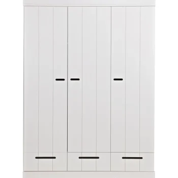 Online WOOOD Connect 3-deurs Kledingkast + Lade Wit