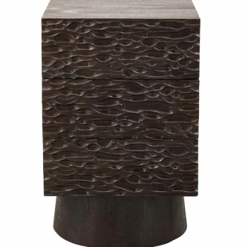 Online WOOOD Crumble Carved Nachtkastje Met Lades Mango Hout Walnoot