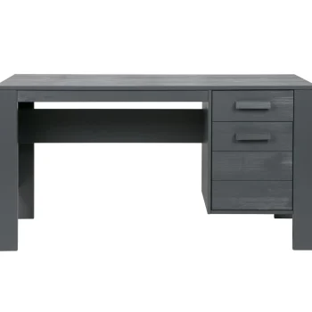 Fashion WOOOD Dennis Bureau Grenen Steel Grey Geborsteld Staalgrijs