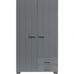 Clearance WOOOD Dennis Kast Met Laden Grenen Steel Grey Staalgrijs