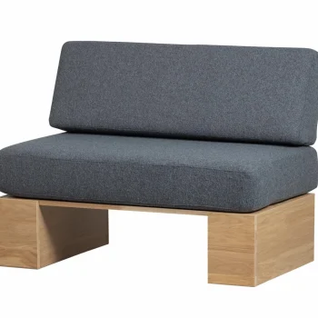 Clearance WOOOD Eat Up Muurbankje Inclusief Kussens Denim Eiken Naturel Donkergrijs