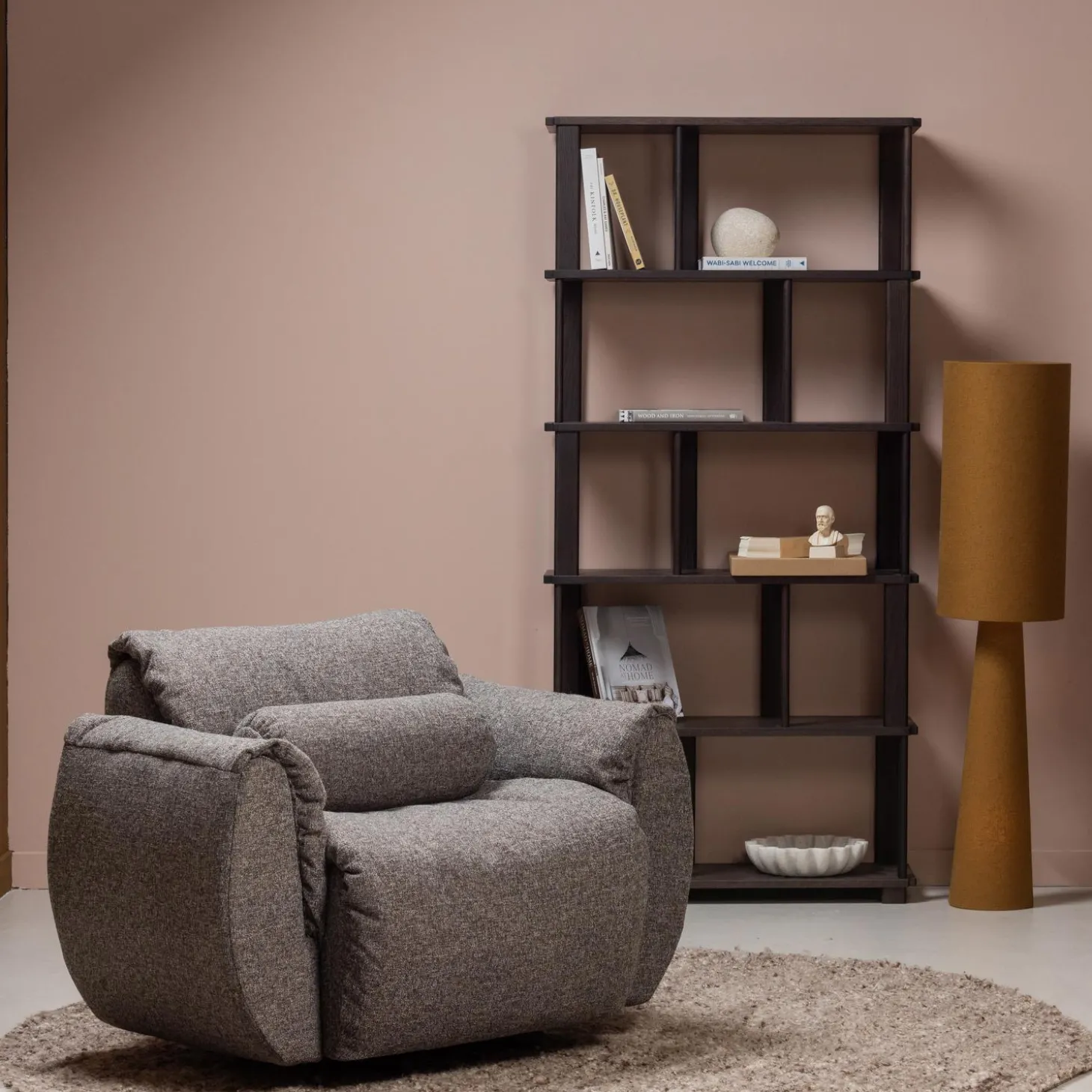 efia-vloerkleed-rond-wol-bruin-SBZkjFbx-1.webp Best WOOOD Efia Vloerkleed Rond Wol Bruin Melange ø200 Cm