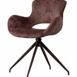 Fashion WOOOD Eliva Eetkamerstoel Structure Velvet - Set Van 2 Paars