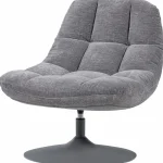 New WOOOD Elvi Draaifauteuil Chenille Structuur Lichtgrijs