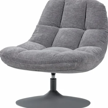 New WOOOD Elvi Draaifauteuil Chenille Structuur Lichtgrijs