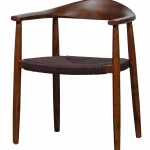 Clearance WOOOD Embrace Eetkamerstoel Hout Gevlochten Zitting Donkerbruin