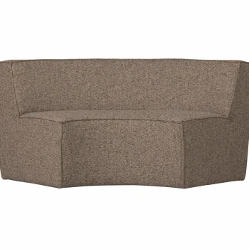 Best WOOOD Europa 2-zits Eetbank Geweven Stof Donkerbruin Melange