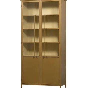 Fashion WOOOD Exhibit XL 2-deurs Vitrinekast Metaal Honinggeel