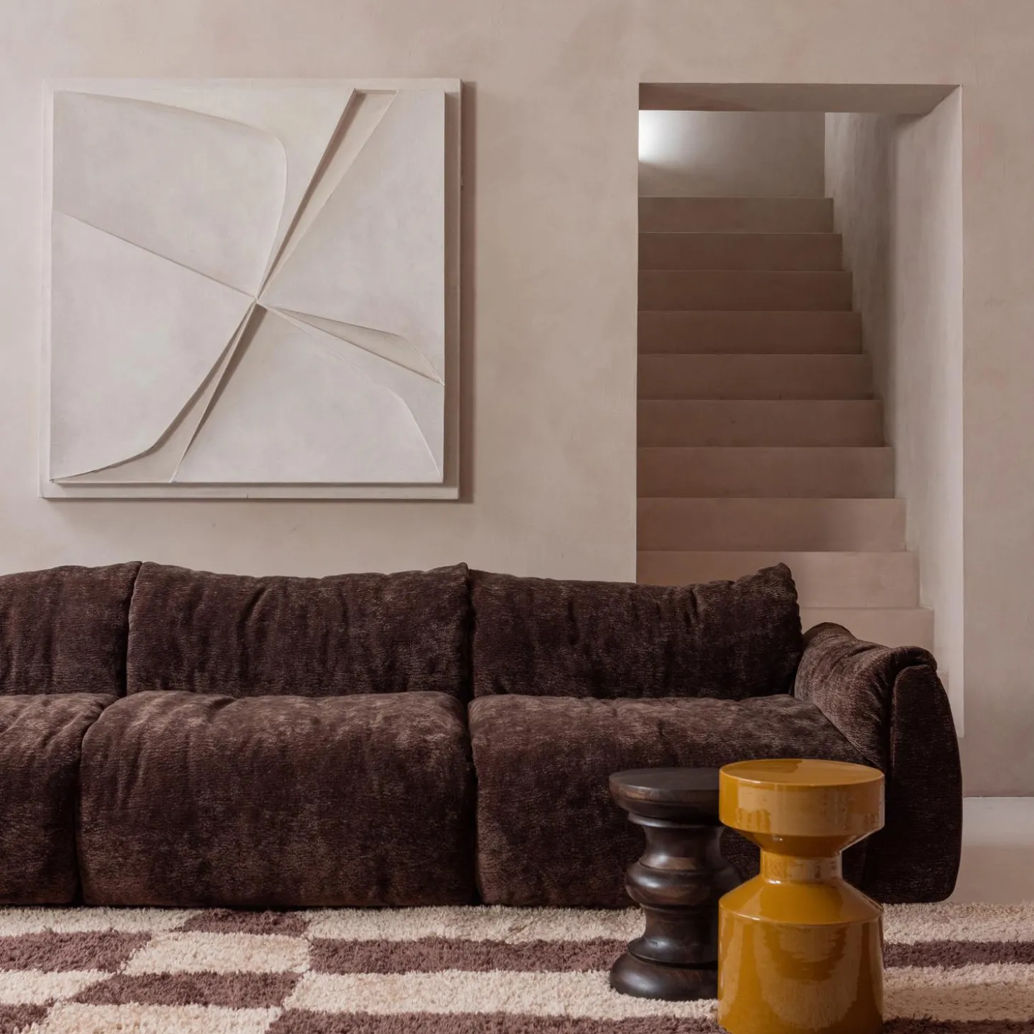 fafa-vloerkleed-grafisch-dessi-kyGgIzql-1.webp Sale WOOOD Fafa Vloerkleed Grafisch Dessin Naturel/bruin 200x300 Cm