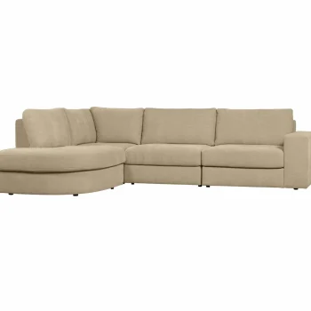 Best WOOOD Family Hoekbank Ronding Links Zand