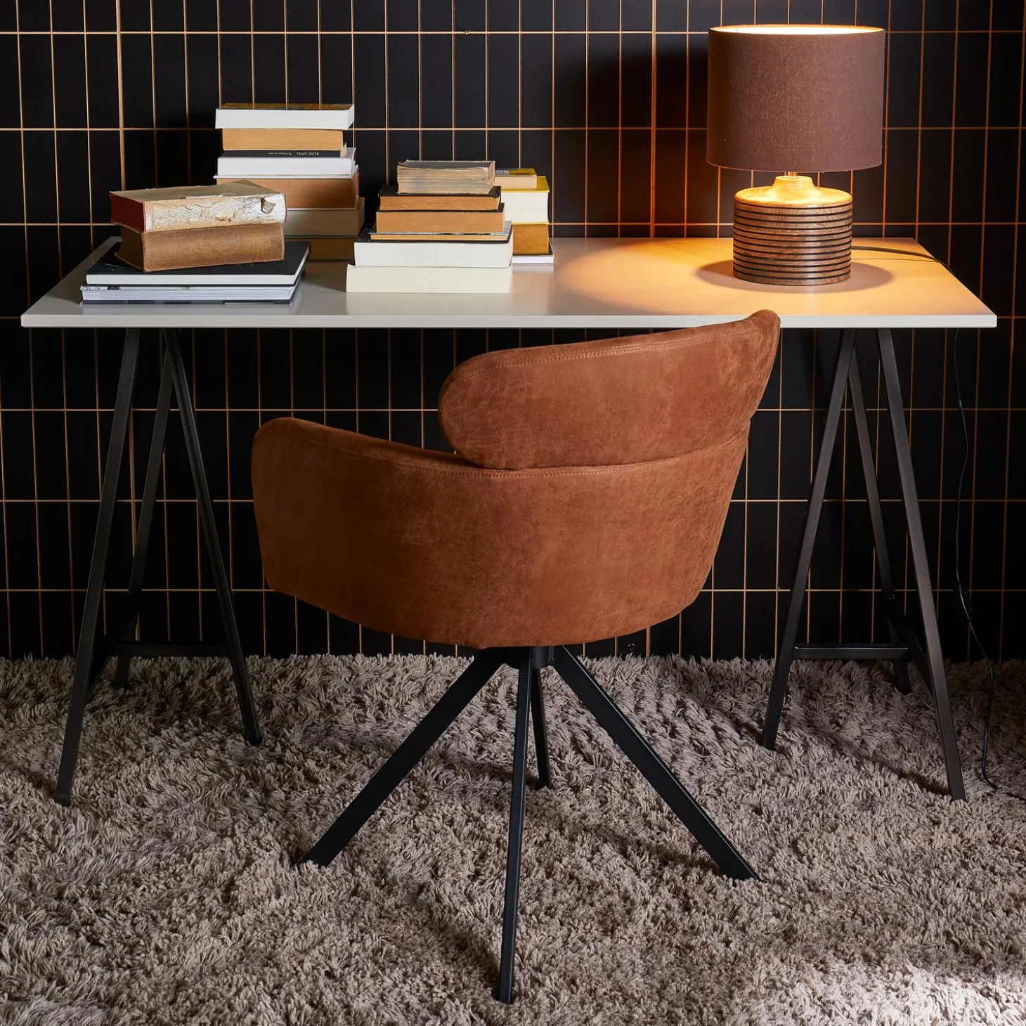 fenne-draaibare-eetkamerstoel-IIdopqMj-2.webp Online WOOOD Fenne Draaibare Eetkamerstoel Leerlook Cognac