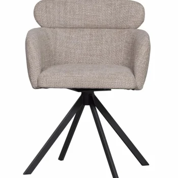 Sale WOOOD Fenne Draaibare Eetkamerstoel Geweven Stof Naturel