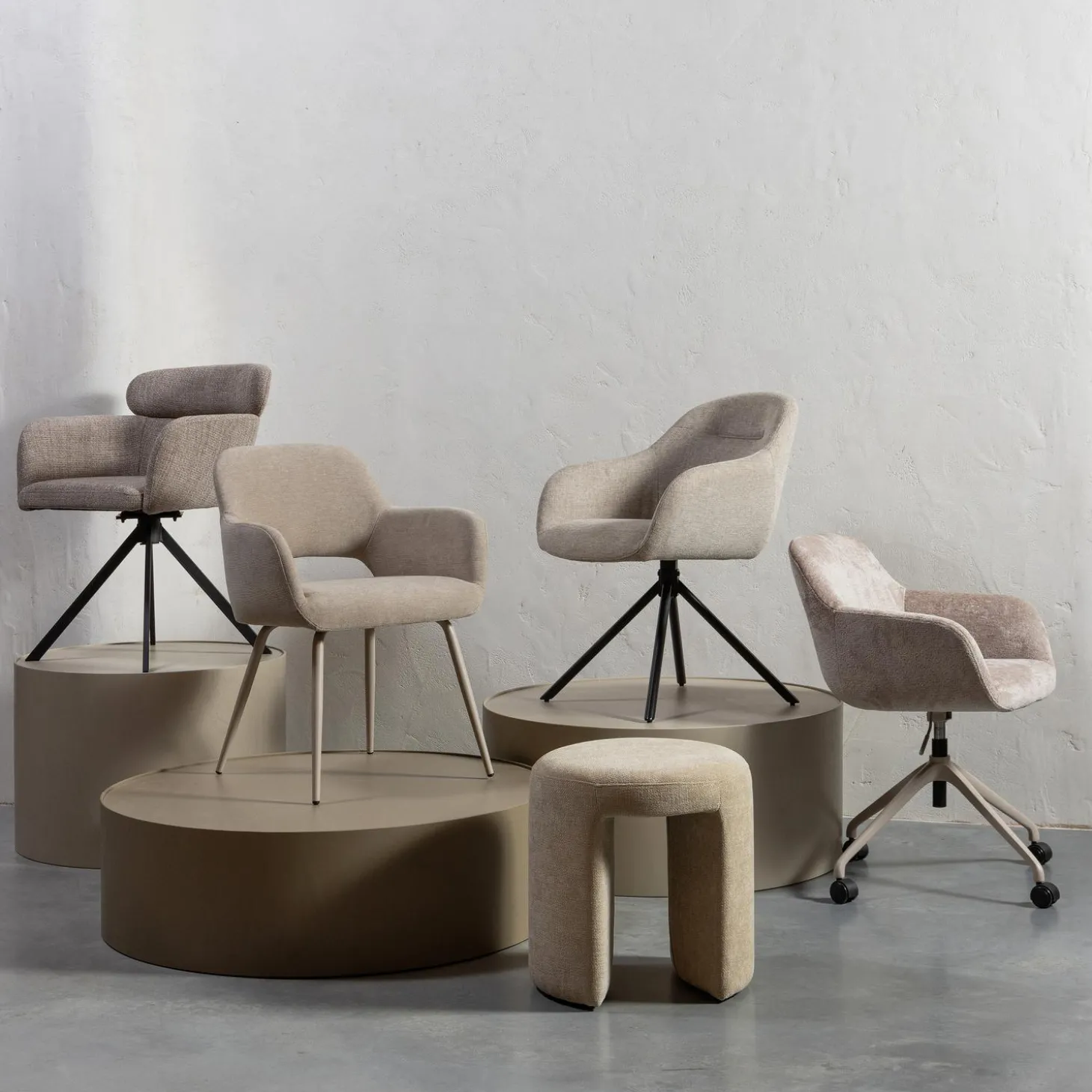 fenne-draaibare-eetkamerstoel-IUyYwuaP-2.webp Sale WOOOD Fenne Draaibare Eetkamerstoel Geweven Stof Naturel