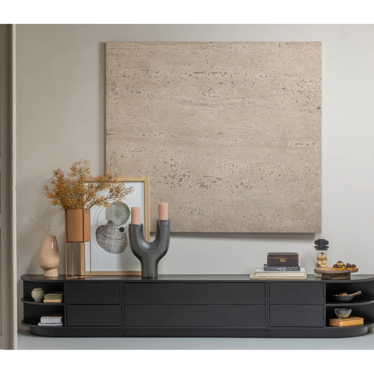 finca-tv-meubel-100-cm-grenen-qfDInEBt-3.webp Sale WOOOD Finca Tv Meubel 100 Cm Grenen Diepzwart