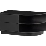 Online WOOOD Finca Tv Meubel Rond Rechts 78 Cm Grenen Diepzwart