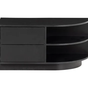 Online WOOOD Finca Tv Meubel Rond Rechts 78 Cm Grenen Diepzwart