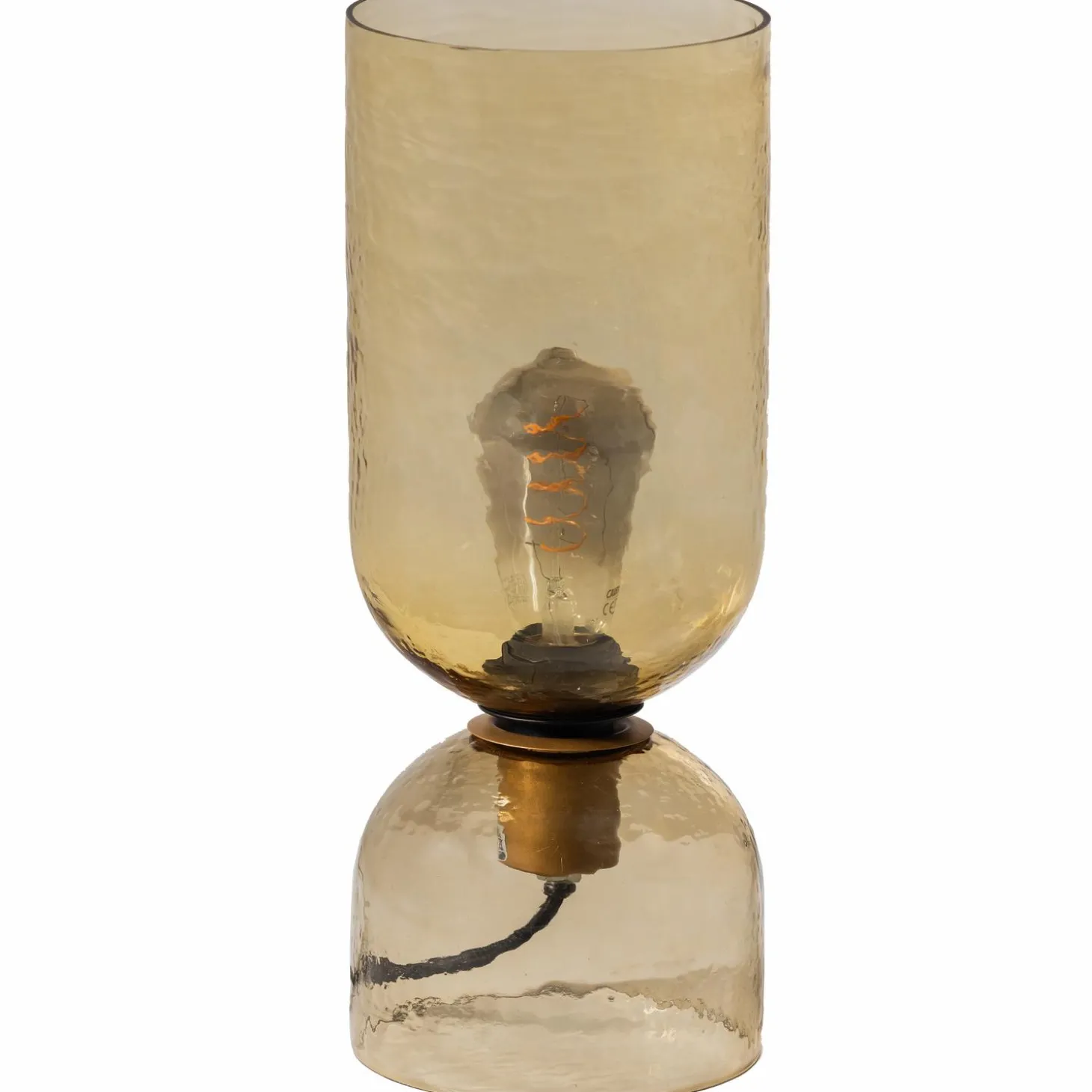 gigi-tafellamp-gehamerd-glas-3-siOiXHGV-0.webp Discount WOOOD Gigi Tafellamp Gehamerd Glas 38 X Ø 15 Cm