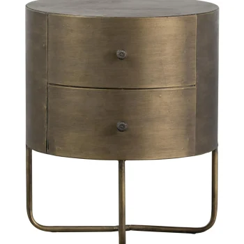 Clearance WOOOD Glossy Rond Kastje Metaal Antique Brass