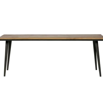 Outlet WOOOD Guild Tafel Naturel Met Zwart Onderstel 220x90 Cm