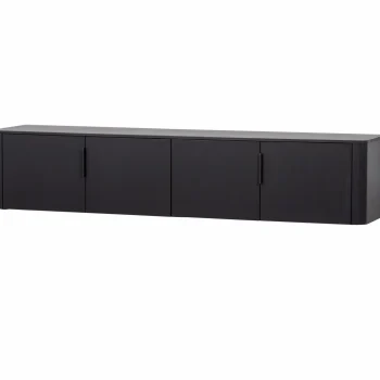 Outlet WOOOD Gunnar Tv Meubel 200 Cm Grenen Matzwart