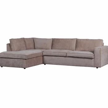 Outlet WOOOD Hajo Hoekbank Links Chenille Taupe