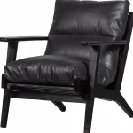 Sale WOOOD Houston Fauteuil Echt Leer Zwart