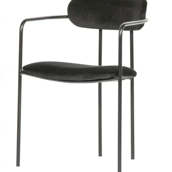 Online WOOOD Ivy Eetkamerstoel Velvet Zwart