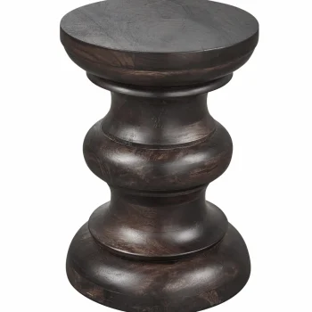 Sale WOOOD Jonah Bijzettafel Hout Donkerbruin 42xø30 Cm
