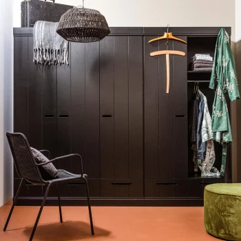 New WOOOD Kace Hanglamp Jute Zwart ø45 Cm