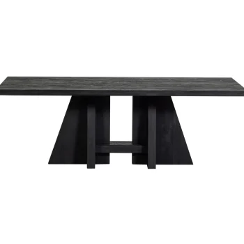 Best WOOOD Kean Eettafel Met Middenpoot Mango Zwart 220x100 Cm